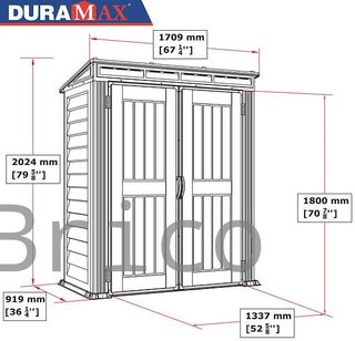 Caseta PVC Yardmate Pent Plus 91x170x202 cm - Duramax