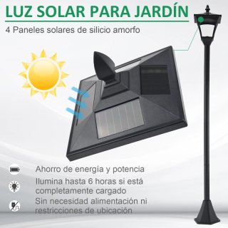 Farola Solar Negra