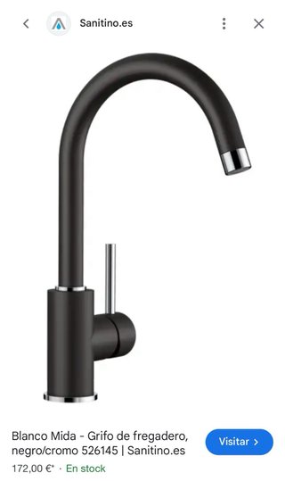 Grifo cocina gris antracita metal