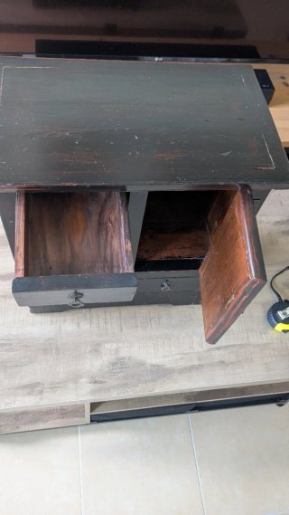 Armario Vintage Madera 5 Cajones Puerta.