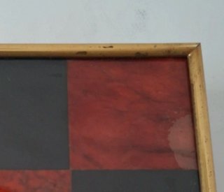 ANTIGUO TABLERO AJEDREZ ART DÉCO MÁRMOL ROJO NEGRO