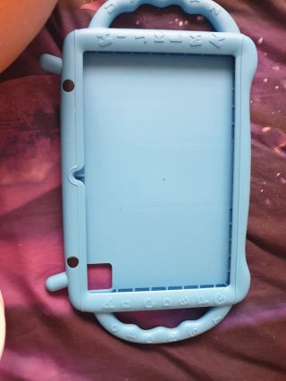 Funda azul para tablet con asas