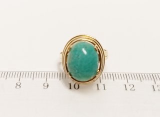 Anillo Oro 18k 5gr Amazonita