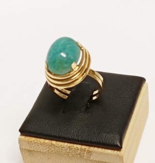Anillo Oro 18k 5gr Amazonita