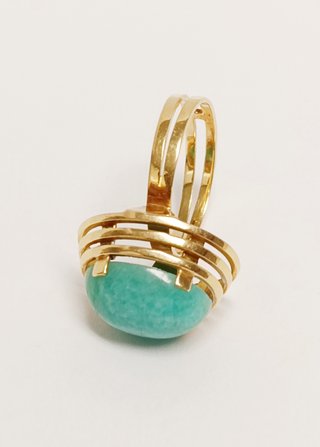 Anillo Oro 18k 5gr Amazonita