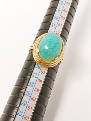 Anillo Oro 18k 5gr Amazonita
