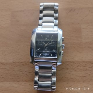 Reloj Lotus Hombre Negro y Plateado