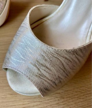 Zapatos de Fiesta plateados y blancos