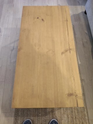Mesa de centro industrial madera y metal