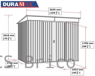 Caseta Metálica Top Shed Pent Roof Antracita 173x263x201 cm - Duramax