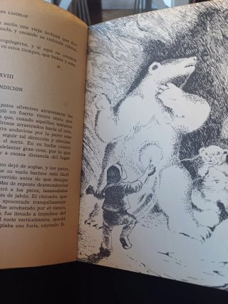 Antiguo libro "Los viajes de Nils Holggerson"