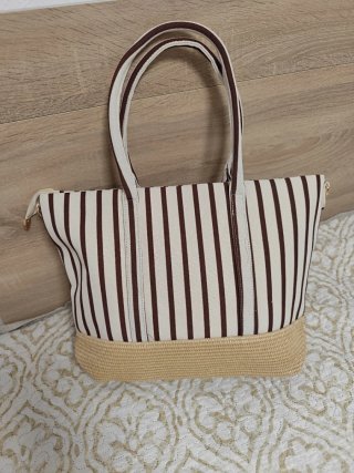 Bolso de hombro rayas oso peluche