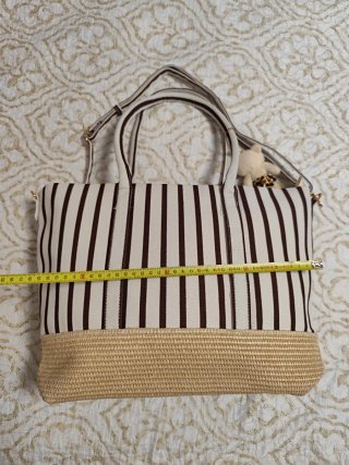 Bolso de hombro rayas oso peluche