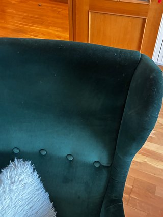 Sillón de terciopelo verde