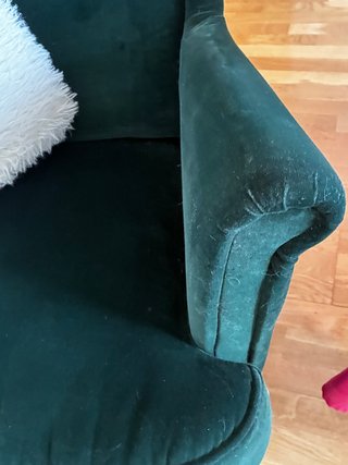 Sillón de terciopelo verde