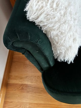 Sillón de terciopelo verde
