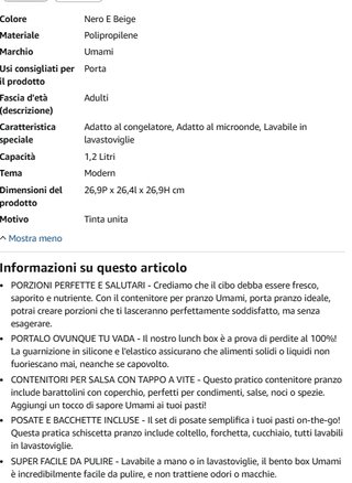 Porta Pranzo Lunch Box Ermetico Umami