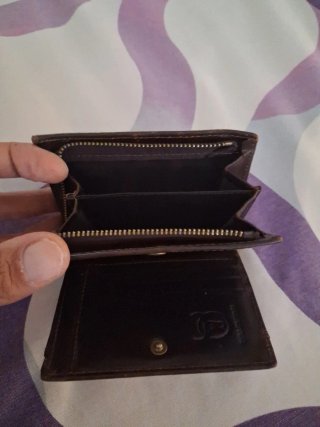 Cartera de piel hombre marrón