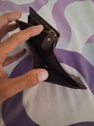 Cartera de piel hombre marrón