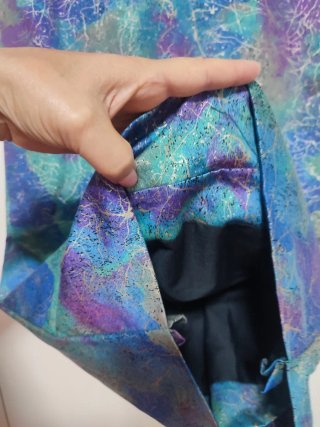 Abito da festa formale blu e viola