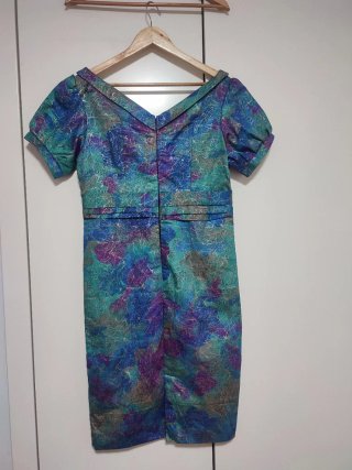 Abito da festa formale blu e viola