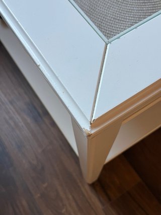 Mesa de centro de cristal y madera