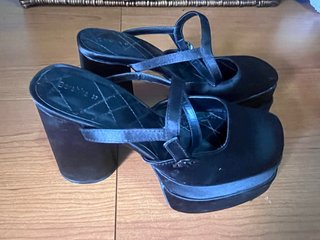 Zapatos Bershka plataforma negros talla 37