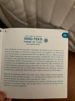 Colchón 190x135cm Oeko-Tex