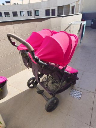 Carrito doble Baby Monster rosa