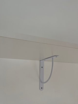 6 Baldas de Madera con Soportes Blancos