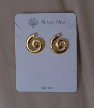Pendientes de Espiral Dorados Fénix Oro