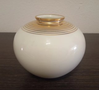Jarrón Furstenberg Porcelana Dorado Antiguo 1930