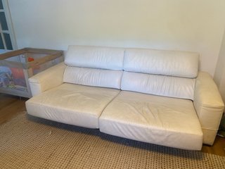Sofá de piel blanco 2 Chaiselongue