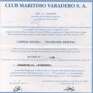 Acción Club Marítimo Varadero S.A.