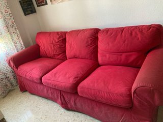 Sofá 3 plazas IKEA rojo