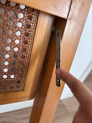 Silla plegable de madera y ratán