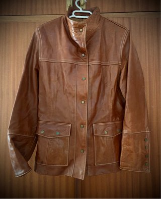 Chaqueta de cuero Hervas Piel Marrón Talla 46
