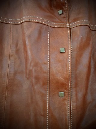 Chaqueta de cuero Hervas Piel Marrón Talla 46