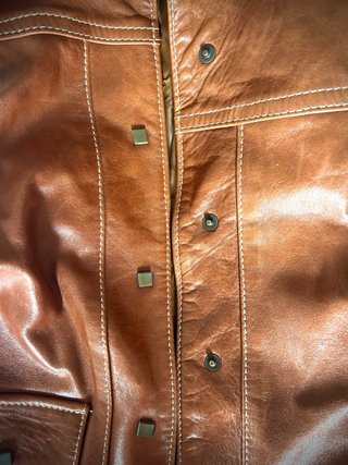 Chaqueta de cuero Hervas Piel Marrón Talla 46