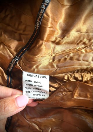 Chaqueta de cuero Hervas Piel Marrón Talla 46