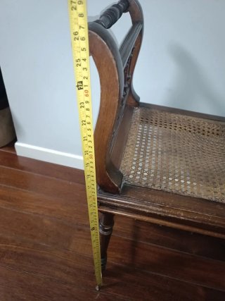 Banco de bidé madera y ratán S.XIX