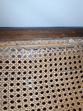 Banco de bidé madera y ratán S.XIX