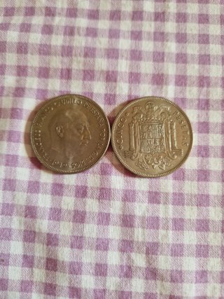 2 Monedas 5 Pesetas Franco 1949