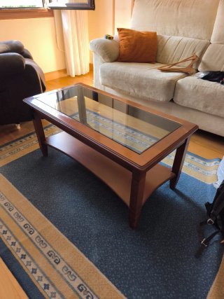 Mesa de centro madera y cristal