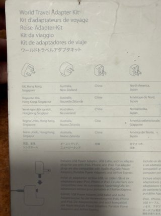 Kit adaptadores para cargadores Apple Travel