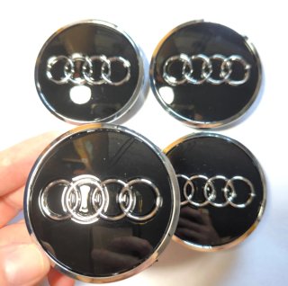TAPABUJES AUDI 61mm NEGRO - EMBLEMA LLANTAS AUDI