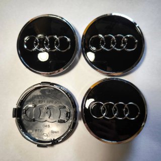 TAPABUJES AUDI 61mm NEGRO - EMBLEMA LLANTAS AUDI