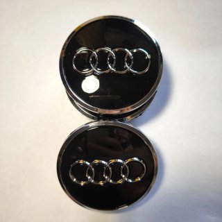 TAPABUJES AUDI 61mm NEGRO - EMBLEMA LLANTAS AUDI