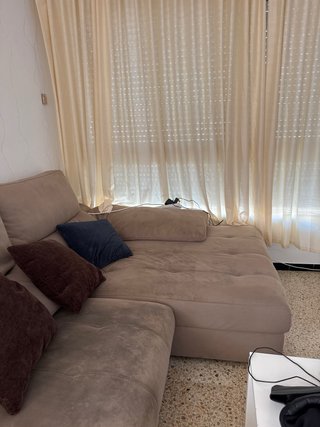 Sofá modular beige de tela