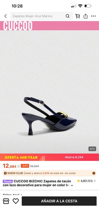 Zapatos tacón destalonados CUCCOO azul